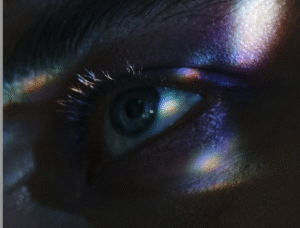 iridescent eye makeup model